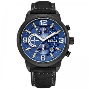 BAOGELA men\'s black sports quartz watch leisure fashion analog timing watch display men\'s Watch 1709 Black blue