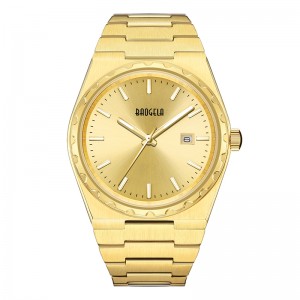 BAOGELA 40mm Brand All Gold Stainless Steel Men's Wristwatch Classic Business 50M Waterproof Japan Movement Quartz Watch For Men 22801